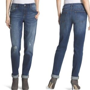 Chico’s The Platinum Distressed Boyfriend Jeans Chico’s 0 = 4